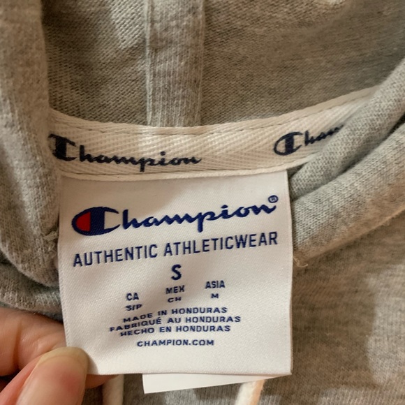 NWT Champion grey lightweight hooded long sleeve tee shirt size small - Picture 4 of 7